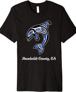 Blue Native American Humboldt County CA Orca Killer Whale Premium T-Shirt