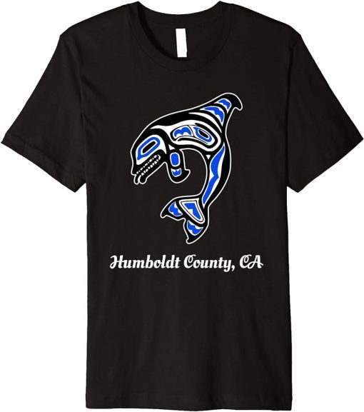 Blue Native American Humboldt County CA Orca Killer Whale Premium T-Shirt