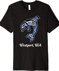 Blue Native American Westport WA Tribal Orca Killer Whale Premium T-Shirt