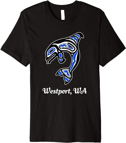 Blue Native American Westport WA Tribal Orca Killer Whale Premium T-Shirt